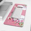 Christmas Oversized Gaming Mouse Pad, Merry Christmas Snowman with Robin Pink Desk Mat for Home Office Extended XXL Computer Mouse Pad with Non-Slip Backing for Laptop Desktop Keyboard,35x15 inch view 4
