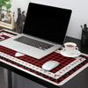 Christmas Oversized Gaming Mouse Pad, Xmas Deer Red Buffalo Plaid Desk Mat for Home Office Extended XXL Computer Mouse Pad with Non-Slip Backing for Laptop Desktop Keyboard,35x15 inch view 2