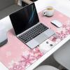 Christmas Oversized Gaming Mouse Pad, Christmas Pink Snowflake Elf Snowman Desk Mat for Home Office Extended XXL Computer Mouse Pad with Non-Slip Backing for Laptop Desktop Keyboard,35x15 inch view 3
