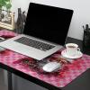 Christmas Oversized Gaming Mouse Pad, Christmas Pink Plaid Red Hat Santa Claus Desk Mat for Home Office Extended XXL Computer Mouse Pad with Non-Slip Backing for Laptop Desktop Keyboard,35x15 inch view 2