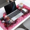 Christmas Oversized Gaming Mouse Pad, Christmas Pink Plaid Red Hat Santa Claus Desk Mat for Home Office Extended XXL Computer Mouse Pad with Non-Slip Backing for Laptop Desktop Keyboard,35x15 inch view 3