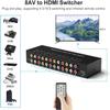 Azduou 8 AV to HDMI Converter, 1080P/720P 8 Way RCA Composite CVBS AV Switch to HDMI Converter Adapter Support 4:3/16:9 Switch for Sega Xbox PS1 PS2 PS3 N64 NGC SNES WII VHS VCR Camera DVD view 4