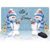 Oversized Gaming Mouse Pad, Merry Christmas Snowman in Blue Scarf and Hat Snomwflake Desk Mat for Home Extended XXL Computer Mouse Pad with Non-Slip Backing for Laptop Desktop Keyboard,35x15 inch view 1