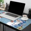 Oversized Gaming Mouse Pad, Merry Christmas Snowman in Blue Scarf and Hat Snomwflake Desk Mat for Home Extended XXL Computer Mouse Pad with Non-Slip Backing for Laptop Desktop Keyboard,35x15 inch view 2