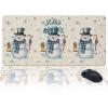 Oversized Gaming Mouse Pad, Hello Christmas Snowman with Snowflakes Beige Desk Mat for Home Office Extended XXL Computer Mouse Pad with Non-Slip Backing for Laptop Desktop Keyboard,35x15 inch view 1