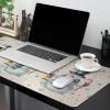 Oversized Gaming Mouse Pad, Hello Christmas Snowman with Snowflakes Beige Desk Mat for Home Office Extended XXL Computer Mouse Pad with Non-Slip Backing for Laptop Desktop Keyboard,35x15 inch view 2
