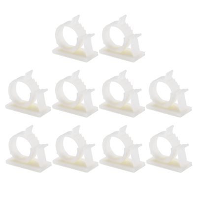 uxcell Adjustable Cable Clips, 10pcs 22-25mm Self-Adhesive Cable Clamp Wire Clamps Cable Organizer Cord Clips for Wire Management, White