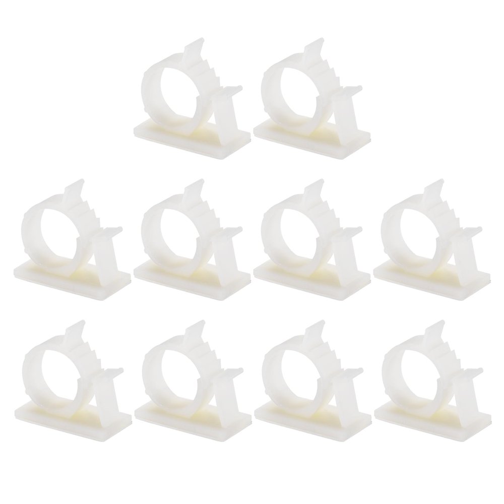 uxcell Adjustable Cable Clips, 10pcs 22-25mm Self-Adhesive Cable Clamp Wire Clamps Cable Organizer Cord Clips for Wire Management, White