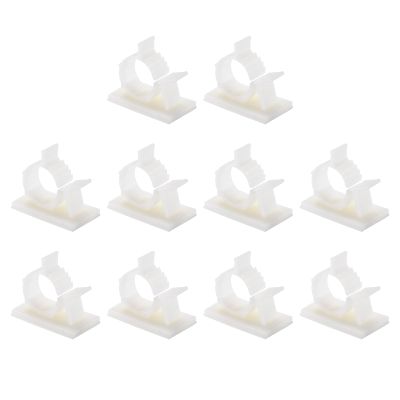 uxcell Adjustable Cable Clips, 10pcs 17-20mm Self-Adhesive Cable Clamp Wire Clamps Cable Organizer Cord Clips for Wire Management, White