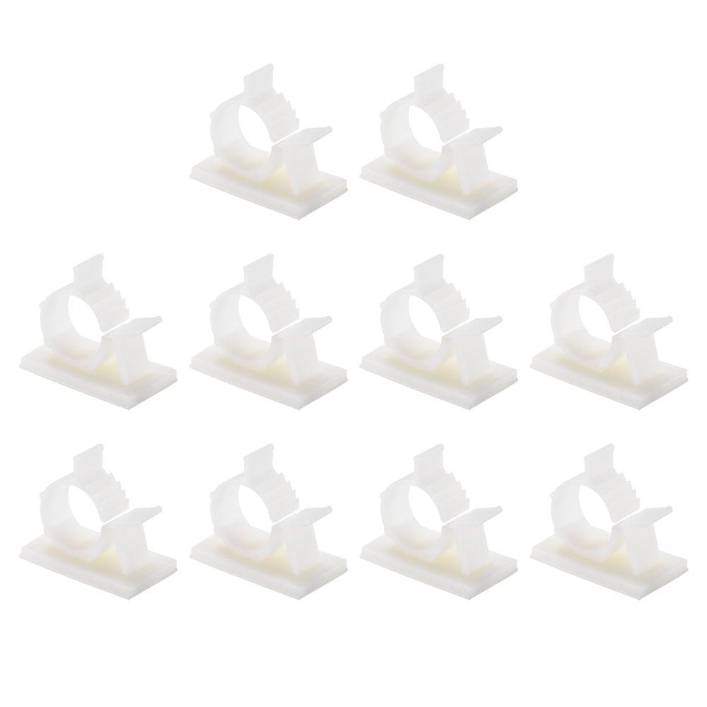 uxcell Adjustable Cable Clips, 10pcs 17-20mm Self-Adhesive Cable Clamp Wire Clamps Cable Organizer Cord Clips for Wire Management, White