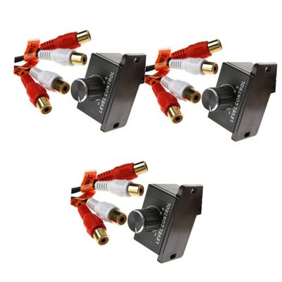 FAVOMOTO 3pcs Car Stereo Amplifier Control Knob Volume Regulator with Connectors for Easy Installation for Speakers and Bass Systems Vehicles