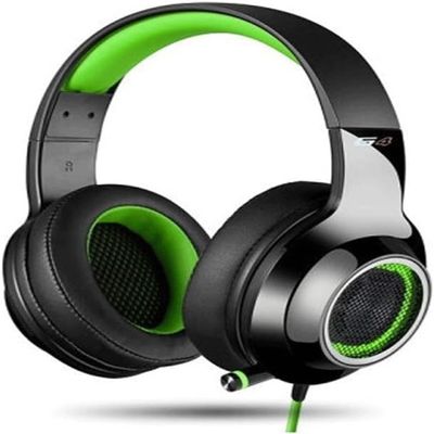 LEONYS Gaming Headset with Microphone, 7.1 Virtual Surround Sound Over Ear Headphones Soft Memory Earmuffs,The Earcups Were Designed with The Stylish LED Light Suitable for Those Who Like To Play Game