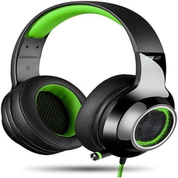 LEONYS Gaming Headset with Microphone, 7.1 Virtual Surround Sound Over Ear Headphones Soft Memory Earmuffs,The Earcups Were Designed with The Stylish LED Light Suitable for Those Who Like To Play Game