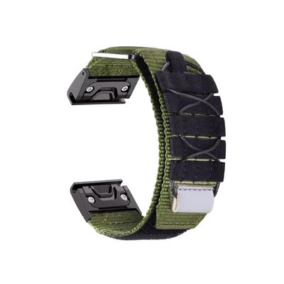 UsmAsk 22/ 26mm Sport Nylon Loop Strap Fit for Garmin Fenix 7 6X 6S 6 Pro 5X 5 5S 3HR Bracelet Fit for Garmin Band Belt Watchband Accessories (Color : Green, Size : for Garmin 22mm)