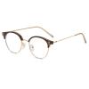 VENOAL Blue Light Blocking Anti-Ultraviolet Round Large Metal Computer Reader Presbyopia Glasses Plain Glasses (Color : Green-Gold, Size : +100) view 2