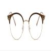 VENOAL Blue Light Blocking Anti-Ultraviolet Round Large Metal Computer Reader Presbyopia Glasses Plain Glasses (Color : Green-Gold, Size : +150) view 1