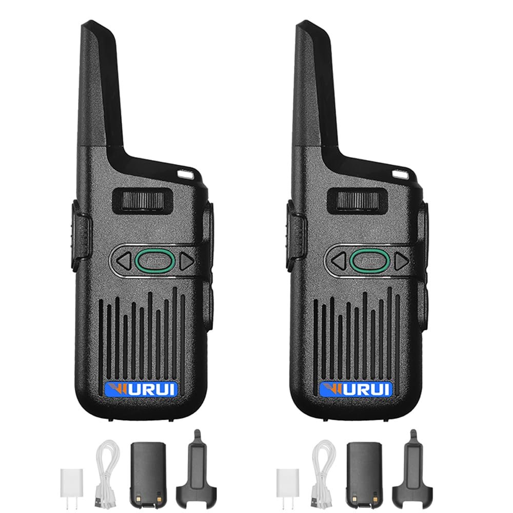 2 pcs wurui TXQ V60 Dual ptt walkie Talkie Mini Two Way Radio Commutator ham Portable uhf Handy 10km Professional Long Range Hunting (2standard)