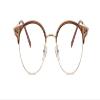 VENOAL Blue Light Blocking Anti-Ultraviolet Round Large Metal Computer Reader Presbyopia Glasses Plain Glasses (Color : Tea-Gold, Size : +100) view 1