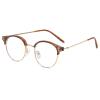 VENOAL Blue Light Blocking Anti-Ultraviolet Round Large Metal Computer Reader Presbyopia Glasses Plain Glasses (Color : Tea-Gold, Size : +100) view 2