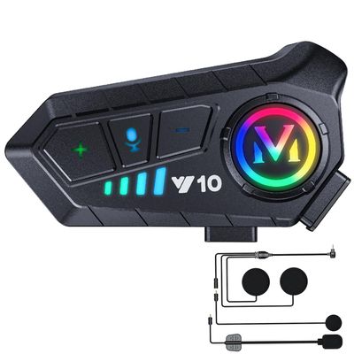 WNJACO Motorcycle Helmet Bluetooth Headset, Outdoor Wireless Bluetooth 5.3 Headphone Speakers Noise Cancellation Intercom Communication Systems with IPX6 Waterproof/Strong Bass for Dirt Bike