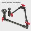 31Inch / 78.7CM Adjustable Articulating Magic Arm with 1 / 4in and 3 / 8in Thread, 3 Section Flexible Detachable Camera Mount, 360 Rotation Aluminum Desk Stand view 4