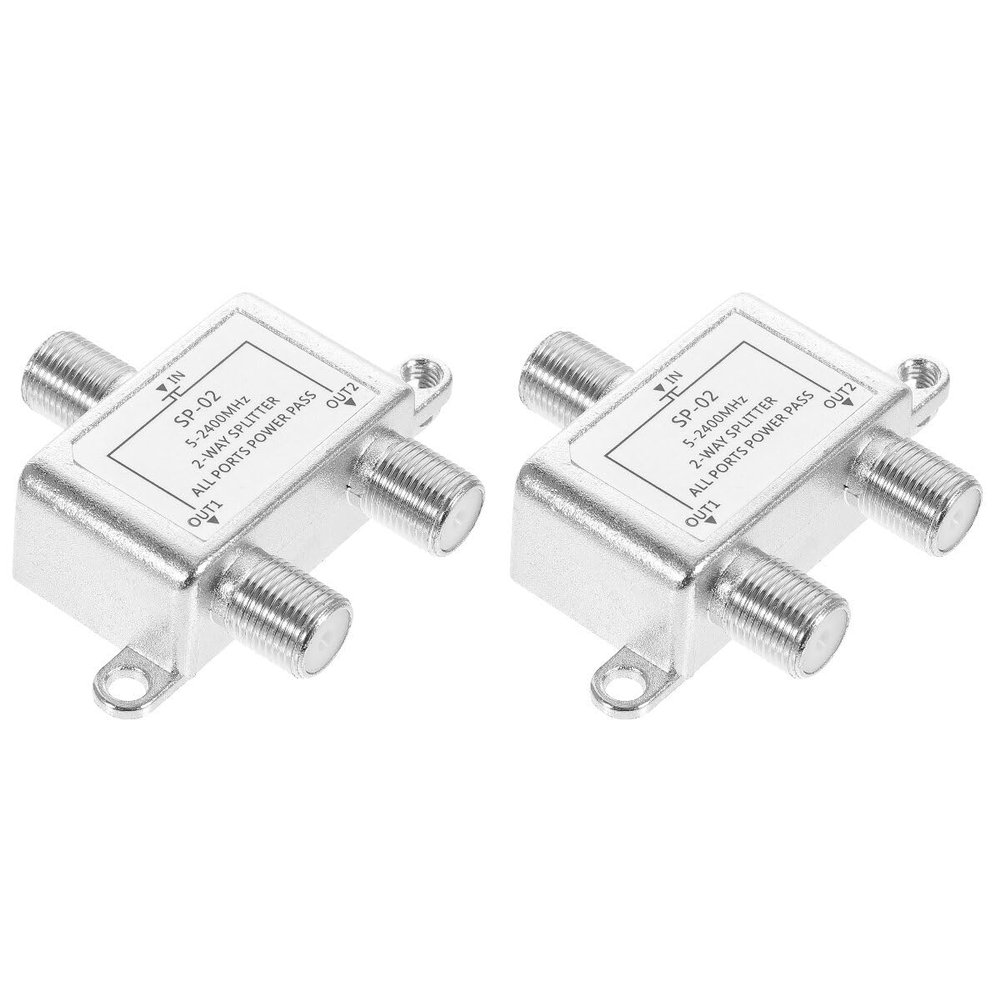 Garneck 2pcs Cable Splitter Way Coax Connector High Signal Distribution Compatible Systems