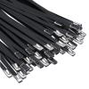 APIELE 11.8-inch Stainless Steel Black Zip Ties Epoxy Coated Zip Tie, Multi-Purpose Self-Locking Stainless Steel Zip Ties(100 PCS) view 1