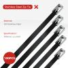 APIELE 11.8-inch Stainless Steel Black Zip Ties Epoxy Coated Zip Tie, Multi-Purpose Self-Locking Stainless Steel Zip Ties(100 PCS) view 4
