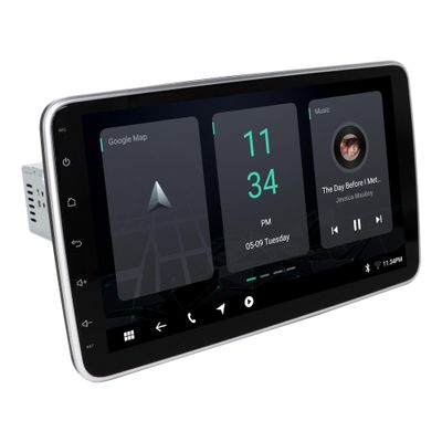 Philosin 10.1 inch Universal Android 11 Single Din Car Stereo Adjustable Capacitive IPS Touchscreen 2G RAM + 32G ROM with GPS Navigation Head Unit Compatible with Apple Carplay/Android Auto