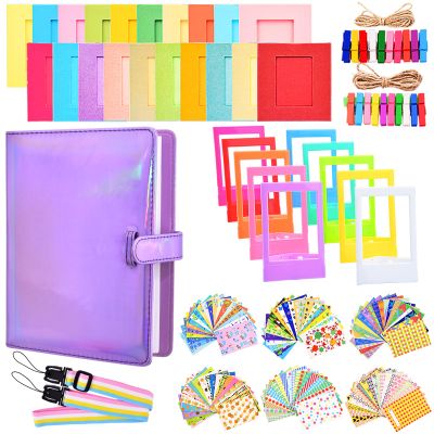 Sunmns Accessories Bundle Kit Compatible with Fujifilm Instax Mini 12 11 9 8 90 70 Instant Camera, Include Album, Film Stickers, Photo Frames, Hanging Frame, Strap (Bright Purple)