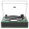 Turntable Record Player with Built-in Speakers, Vinyl Record Player Support Bluetooth Playback Auto Stop 33&45 RPM Speed RCA Line Out AUX in All-in-one Belt-Drive Turntable for Vinyl Records Green view 1