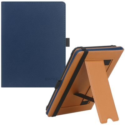 Universal Case for 6",6.8" E-Reader, Compatible with Paperwhite/Sony/kobo/Pocketbook/Nook/tolino 6-6.8inch ebook Reader,Premium PU Leather Cover with Hand Strap and Foldable Stand,Navy Blue