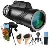 80x100 High Definition Monocular Telescope with Smartphone Holder & Tripod,Adults High Powered Monocular Telescope for Bird Watching,Hunting,Hiking,Traveling,Concerts view 1
