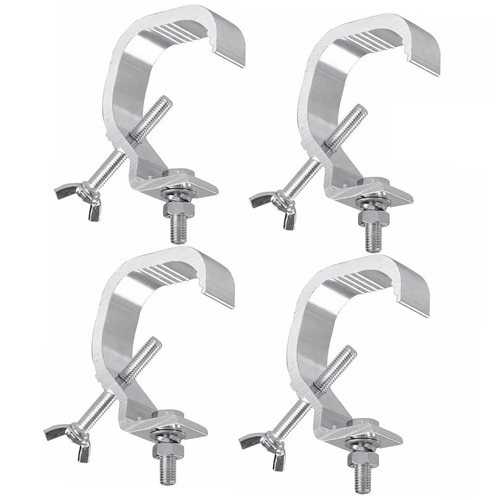 Glomora Stage Light Clamps, Heavy Duty Lighting Truss Clamp for Spotlight Moving Head Light Silver Pack of 4