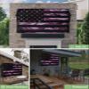 4th of July Outdoor TV Cover 55 Inch American Flag TV Enclosure Independence Day Old Purple Camouflage TV Covers for Outside Holiday TV Display Screen Protector with Remote Control Pocket view 2