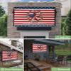 4th of July Outdoor TV Cover 65 Inch American Farmhouse TV Enclosure Independence Day Stars Red Stripes TV Covers for Outside Holiday TV Display Screen Protector with Remote Control Pocket view 2