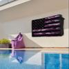 4th of July Outdoor TV Cover 50 Inch American Flag TV Enclosure Independence Day Old Purple Camouflage TV Covers for Outside Holiday TV Display Screen Protector with Remote Control Pocket view 4