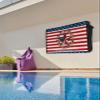 4th of July Outdoor TV Cover 75 Inch American Farmhouse TV Enclosure Independence Day Stars Red Stripes TV Covers for Outside Holiday TV Display Screen Protector with Remote Control Pocket view 4