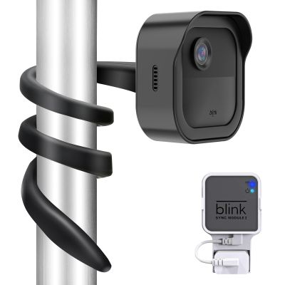 All-New Flexible Twist Mount for Blink Outdoor 4 & 3rd Gen Camera, with Weatherproof Protective Housing and Blink Sync Module Outlet Wall Mount (Black)