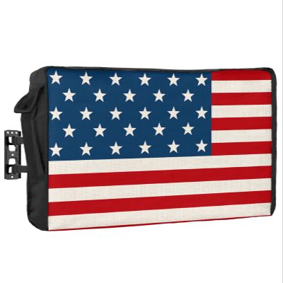 4th of July Outdoor TV Cover 75 Inch US Flag TV Enclosure Independence Day Red Stripes Stars Blue TV Covers for Outside Holiday TV Display Screen Protector with Remote Control Pocket