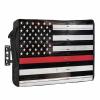 4th of July Outdoor TV Cover 43 Inch Rustic American USA Flag TV Enclosure Independence Day Red Lines Stripe TV Covers for Outside Holiday TV Display Screen Protector with Remote Control Pocket view 1