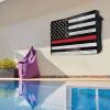 4th of July Outdoor TV Cover 43 Inch Rustic American USA Flag TV Enclosure Independence Day Red Lines Stripe TV Covers for Outside Holiday TV Display Screen Protector with Remote Control Pocket view 3