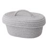 Cotton Rope Desktop Storage Box with Lid - Handcrafted Organizer for Cosmetics, Miscellaneous Items, Snacks, and Needlework() view 2