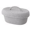 Cotton Rope Desktop Storage Box with Lid - Handcrafted Organizer for Cosmetics, Miscellaneous Items, Snacks, and Needlework() view 3