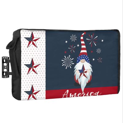 4th of July Outdoor TV Cover 75 Inch American Flag TV Enclosure Independence Day Gnome Holding Star Firework TV Covers for Outside Holiday TV Display Screen Protector with Remote Control Pocket