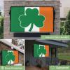 4th of July Outdoor TV Cover 65 Inch Irish Flag Printed with Green Clover Leaf TV Enclosure Independence Day TV Covers for Outside Holiday TV Display Screen Protector with Remote Control Pocket view 2