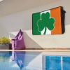 4th of July Outdoor TV Cover 65 Inch Irish Flag Printed with Green Clover Leaf TV Enclosure Independence Day TV Covers for Outside Holiday TV Display Screen Protector with Remote Control Pocket view 3