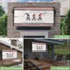 4th of July Outdoor TV Cover 65 Inch Cute Gnomes TV Enclosure Independence Day Star Buffalo Check Plaid Red Blue TV Covers for Outside Holiday TV Display Screen Protector with Remote Control Pocket view 2