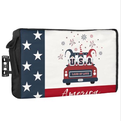 4th of July Outdoor TV Cover 55 Inch Red Truck With Gnomes TV Enclosure Independence Day American Star Flag TV Covers for Outside Holiday TV Display Screen Protector with Remote Control Pocket
