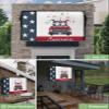4th of July Outdoor TV Cover 55 Inch Red Truck With Gnomes TV Enclosure Independence Day American Star Flag TV Covers for Outside Holiday TV Display Screen Protector with Remote Control Pocket view 2